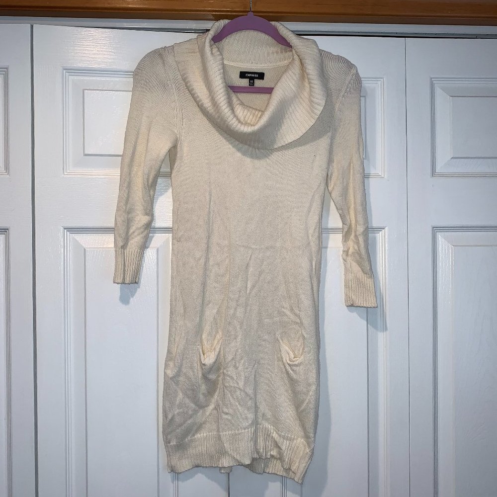 Express Cowl Neck Sweater Dress w/Pockets